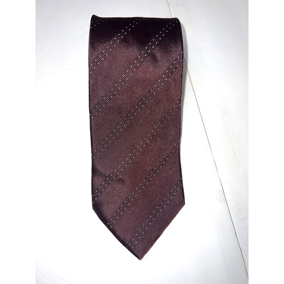 Authentic GIORGIO ARMANI Maroon striped necktie 100% silk ! - Picture 1 of 6